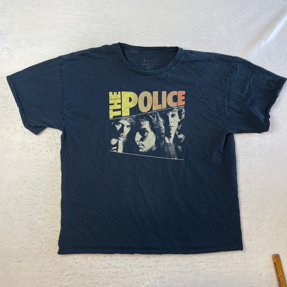 The Police Band Graphic T-Shirt Mens 2XL Black Short Sleeve Rock Concert Tee